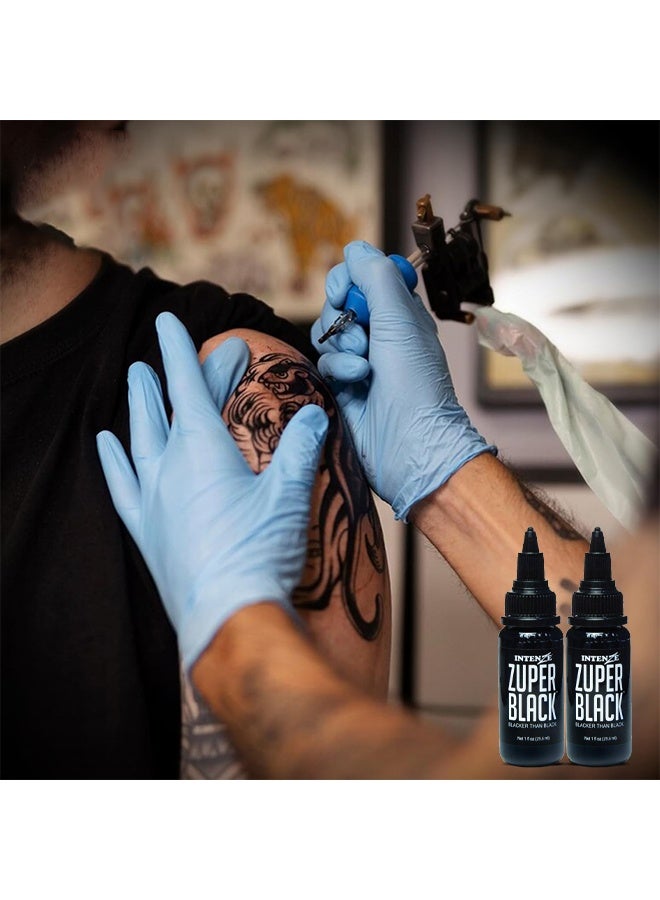 إنتينز ألوان حبر الوشم، أحبار وشم احترافية، وشوم دائمة آمنة للبشرة، نباتية (أسود 29.6 مل) - Image 4